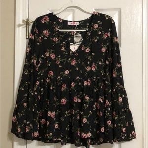 Buddy Love Rose Bell Sleeve Top